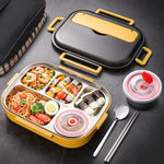 304 Edelstahl doppelwandige Lunchbox mit großem Fassungsvermögen, Pfauenblau, Zitronengelb, Tintenrosa