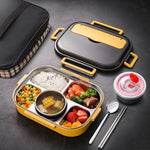 304 Edelstahl doppelwandige Lunchbox mit großem Fassungsvermögen, Pfauenblau, Zitronengelb, Tintenrosa