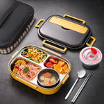 304 Edelstahl doppelwandige Lunchbox mit großem Fassungsvermögen, Pfauenblau, Zitronengelb, Tintenrosa