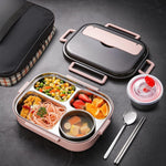 304 Edelstahl doppelwandige Lunchbox mit großem Fassungsvermögen, Pfauenblau, Zitronengelb, Tintenrosa
