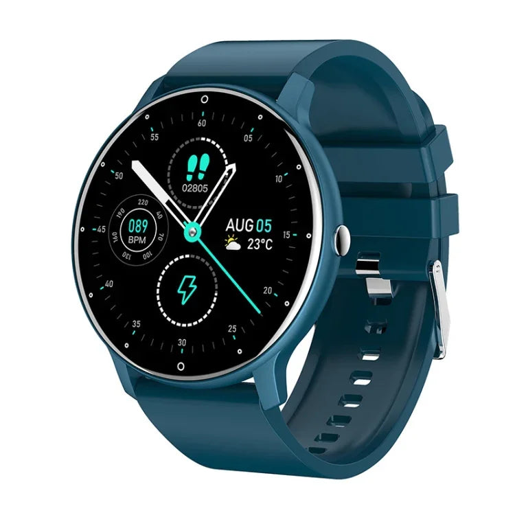 ZL02 Smartwatch mit Herzfrequenzmessung und Schrittzähler, Silikonarmband (Blau), Silikonarmband (Schwarz), Silikonarmband (Pink), Silikonarmband (Gelb)