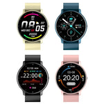 ZL02 Smartwatch mit Herzfrequenzmessung und Schrittzähler, Silikonarmband (Blau), Silikonarmband (Schwarz), Silikonarmband (Pink), Silikonarmband (Gelb)