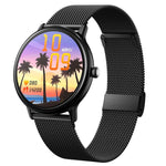 LOANIY Y86 1.43 Inch Heart Rate Monitoring Smart Bluetooth Watch, Gold Steel, Black Steel