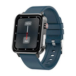 LOANIY E86 1,7-Zoll-Smartwatch mit Herzfrequenzmessung und Bluetooth, Blau, Schwarz, Rot, Schwarzes Leder, Braunes Leder, Schwarzer Stahl