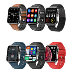 LOANIY E86 1,7-Zoll-Smartwatch mit Herzfrequenzmessung und Bluetooth, Blau, Schwarz, Rot, Schwarzes Leder, Braunes Leder, Schwarzer Stahl
