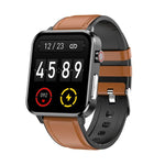 LOANIY E86 1,7-Zoll-Smartwatch mit Herzfrequenzmessung und Bluetooth, Blau, Schwarz, Rot, Schwarzes Leder, Braunes Leder, Schwarzer Stahl