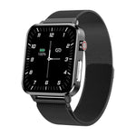 LOANIY E86 1,7-Zoll-Smartwatch mit Herzfrequenzmessung und Bluetooth, Blau, Schwarz, Rot, Schwarzes Leder, Braunes Leder, Schwarzer Stahl