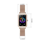 LOANIY HT2 1,28 Zoll Smartwatch mit Herzfrequenzmessung und Schrittzähler, Gold/Stahl