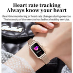 LOANIY HT2 1,28 Zoll Smartwatch mit Herzfrequenzmessung und Schrittzähler, Gold/Stahl