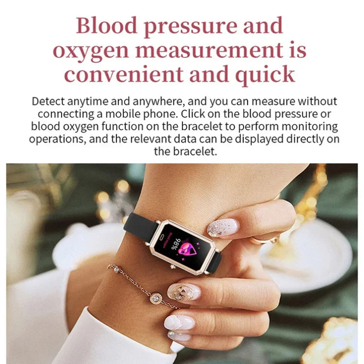 LOANIY HT2 1,28 Zoll Smartwatch mit Herzfrequenzmessung und Schrittzähler, Gold/Stahl