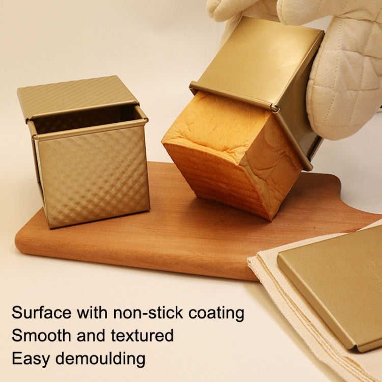 Quadratische Toastbox Antihaft-Wasserkubus-Toastform, Stil: 8832 8x7.5x6.5cm Wellenform Gold, 8759 11.8x11x10.3cm Ohne Wellenform Gold, 8772 8x7.5x6.5cm Ohne Wellenform Gold, 8765 11.8x11x10.3cm Wellenform Gold
