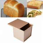 Quadratische Toastbox Antihaft-Wasserkubus-Toastform, Stil: 8832 8x7.5x6.5cm Wellenform Gold, 8759 11.8x11x10.3cm Ohne Wellenform Gold, 8772 8x7.5x6.5cm Ohne Wellenform Gold, 8765 11.8x11x10.3cm Wellenform Gold