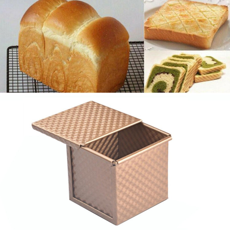 Quadratische Toastbox Antihaft-Wasserkubus-Toastform, Stil: 8832 8x7.5x6.5cm Wellenform Gold, 8759 11.8x11x10.3cm Ohne Wellenform Gold, 8772 8x7.5x6.5cm Ohne Wellenform Gold, 8765 11.8x11x10.3cm Wellenform Gold