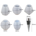 DIY Kristall-Epoxidharz-Rotweinstopfen-Silikonform, Stil:, 5 Formen + 5 Rotweinstopfen