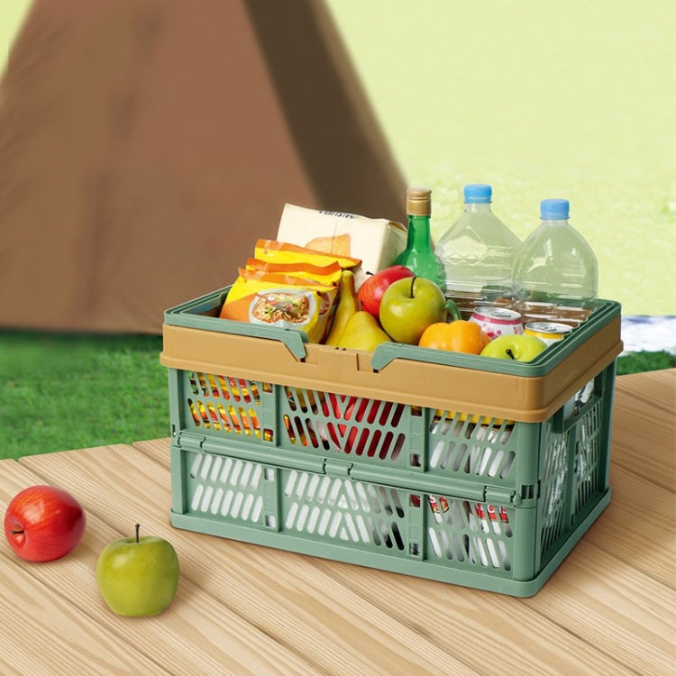 Faltbarer Picknickkorb Supermarkt Einkaufskorb, Größe: 25x30.5x44cm, Grün Kaffee, Blau Grau, Kaffee mit Beige