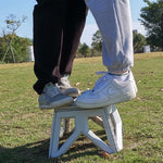Tragbarer verdickter klappbarer Hocker aus Kunststoff, Outdoor-Angelhocker, Armeegrün, Schwarz