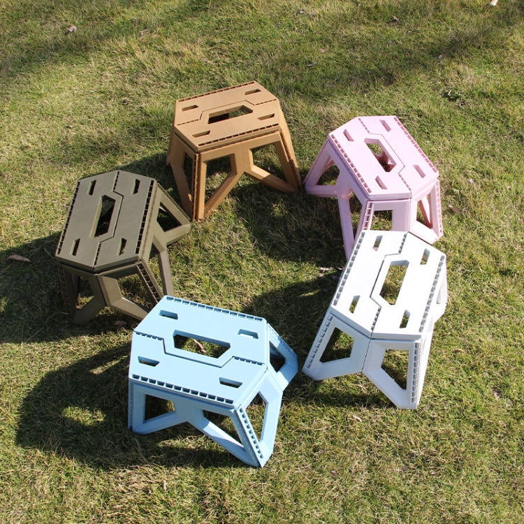 Tragbarer verdickter klappbarer Hocker aus Kunststoff, Outdoor-Angelhocker, Armeegrün, Schwarz