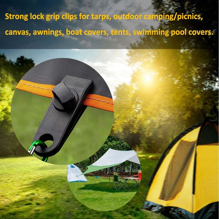 Outdoor Camping winddichte Überdachung feste Zeltklammer Seil Schnalle Schnellaufhängeset, 10 Clips+10 Seile, 10 Clips+10 schwarze Seile, 10 Clips+10 schwarze Seile+10 silberne Schnallen, 10 Clips+10 elastische Seile+10 schwarze Schnallen