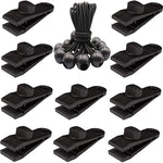 Outdoor Camping winddichte Überdachung feste Zeltklammer Seil Schnalle Schnellaufhängeset, 10 Clips+10 Seile, 10 Clips+10 schwarze Seile, 10 Clips+10 schwarze Seile+10 silberne Schnallen, 10 Clips+10 elastische Seile+10 schwarze Schnallen