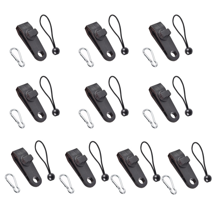 Outdoor Camping winddichte Überdachung feste Zeltklammer Seil Schnalle Schnellaufhängeset, 10 Clips+10 Seile, 10 Clips+10 schwarze Seile, 10 Clips+10 schwarze Seile+10 silberne Schnallen, 10 Clips+10 elastische Seile+10 schwarze Schnallen