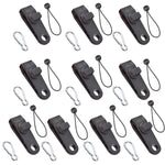Outdoor Camping winddichte Überdachung feste Zeltklammer Seil Schnalle Schnellaufhängeset, 10 Clips+10 Seile, 10 Clips+10 schwarze Seile, 10 Clips+10 schwarze Seile+10 silberne Schnallen, 10 Clips+10 elastische Seile+10 schwarze Schnallen
