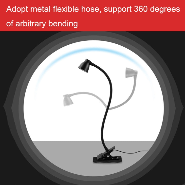668A001 USB 360 Degree Bend Hose Desk Lamp, Spec:, White Stepless Dimming, Black Stepless Dimming, White Two-speed Dimming, Black Two-speed Dimming