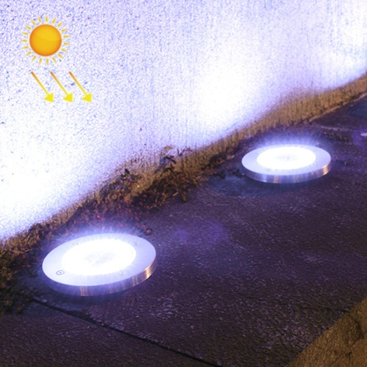 2 STK 20LEDs Wasserdichte Solar-Gartenleuchte für den Außenbereich, Rasen-Erdspießleuchte, Weißes Licht, Gelbes Licht