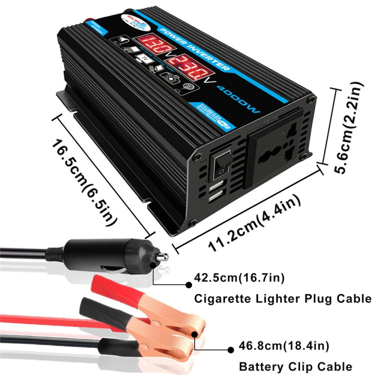 Solarstromsystem Wechselrichter 30A Regler + 18W 12V Solarpanel, Spezifikation:, Schwarz 12V zu 110V, Schwarz 12V zu 220V, Gelb 12V zu 110V, Gelb 12V zu 220V