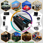 Solarstromsystem Wechselrichter 30A Regler + 18W 12V Solarpanel, Spezifikation:, Schwarz 12V zu 110V, Schwarz 12V zu 220V, Gelb 12V zu 110V, Gelb 12V zu 220V