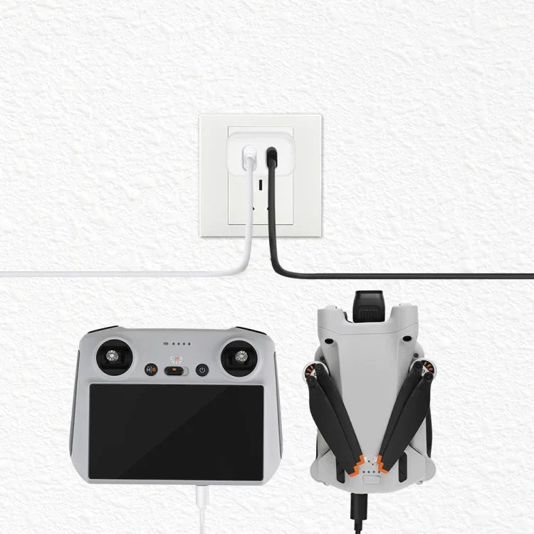RCSTQ Drohnen-Ladegerät 30W mit zwei Anschlüssen und Galliumnitrid-Batterien für DJI Mini 2/Mini 3 Pro, für DJI Mini 2 Galliumnitrid-Ladegerät