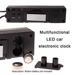 Car Inside And Outside Dual Temperature+Clock+Voltage LED Electronic Display, 4 in 1 Orange+Blue