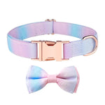 Abnehmbares Halsband mit Schleife in Roségold, Größen: S 1,5 x 28–40 cm, M 2,0 x 33–50 cm, L 2,5 x 38–60 cm, XL 2,5 x 43–70 cm