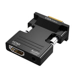 HDMI Buchse zu VGA Stecker mit Audio Adapter Computer Monitor TV Projektor Konverter, Weiß, Gold, Schwarz