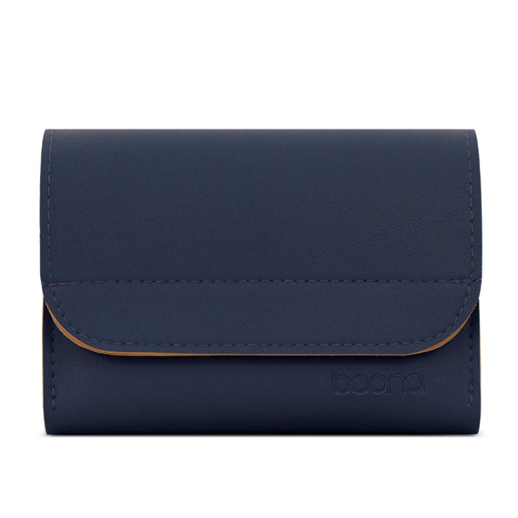 Baona BN-Q009 Kleine Leder-Maus-Ladegerät-Aufbewahrungstasche, Tiefblau+Gelb, Grau-Grün+Hellgrün, Silber+Blau