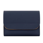 Baona BN-Q009 Kleine Leder-Maus-Ladegerät-Aufbewahrungstasche, Tiefblau+Gelb, Grau-Grün+Hellgrün, Silber+Blau