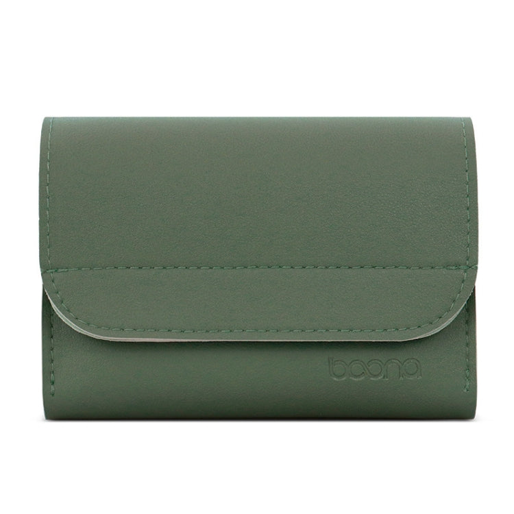 Baona BN-Q009 Kleine Leder-Maus-Ladegerät-Aufbewahrungstasche, Tiefblau+Gelb, Grau-Grün+Hellgrün, Silber+Blau