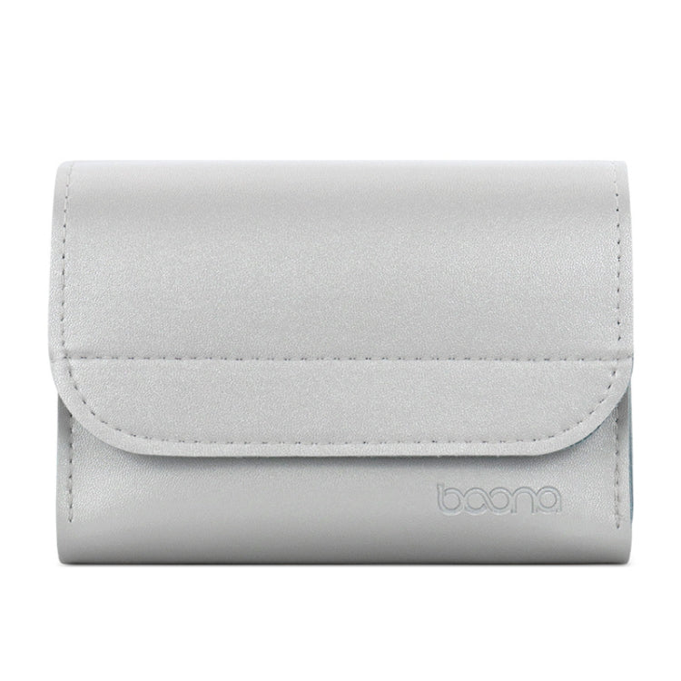 Baona BN-Q009 Kleine Leder-Maus-Ladegerät-Aufbewahrungstasche, Tiefblau+Gelb, Grau-Grün+Hellgrün, Silber+Blau