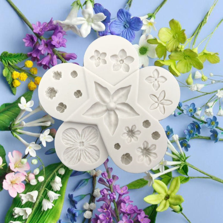 Blumen- und Blattkombination Silikonform Fondant DIY Modellierungswerkzeug, DIY Modellierungswerkzeug