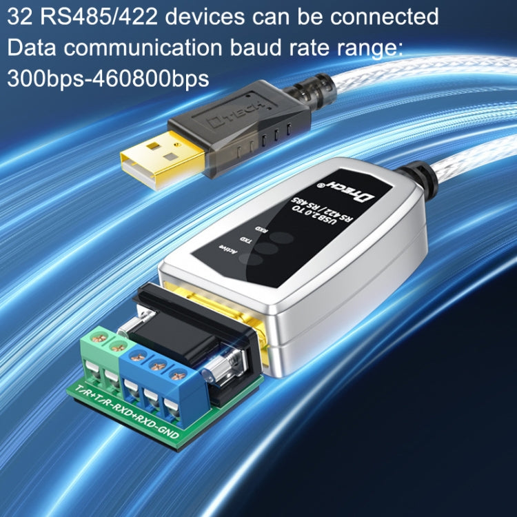 DTECH DT-5119 0,5m USB zu RS485/422 Industrie-Konverter Serieller Kommunikationsadapter, DT-5119 0,5m