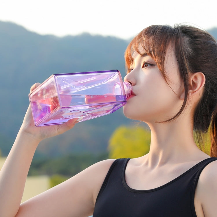 Square Fitness Sports Large Capacity Plastic Water Cup with Handle, Square Red, Square Purple, Square Green, Square Blue, Square Black