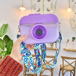 Kamera Plastikbecher Kinder Strohhalm Trinkbecher Reise Freizeit Wasserbecher, Pink, Blau, Lila, Gelb