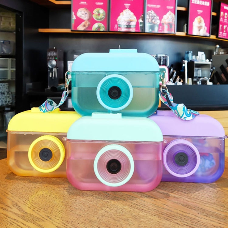 Kamera Plastikbecher Kinder Strohhalm Trinkbecher Reise Freizeit Wasserbecher, Pink, Blau, Lila, Gelb