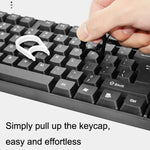 30PCS Computertastatur-Tastenabzieher Reinigungs-Tastenentfernungswerkzeug, Schwarz, Schwarz