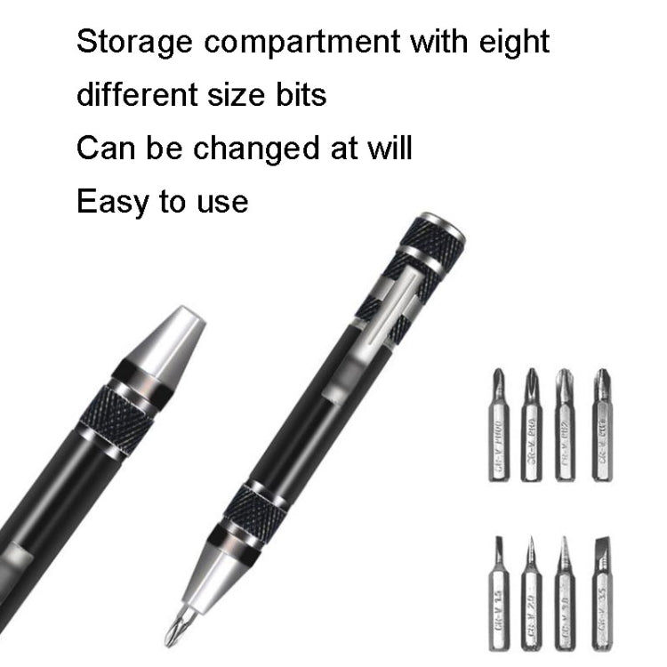 8 in 1 Schraubendreher Aluminiumlegierung Kombinations-Demontage Stift Reparaturschraubendreher, 8 in 1 Blau, 8 in 1 Rot, 8 in 1 Silber