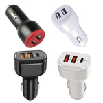 PD+2.4A Dual USB Car Charger, Style: 3 Ports (Black), 3 Ports (Black), 3 Ports (White)