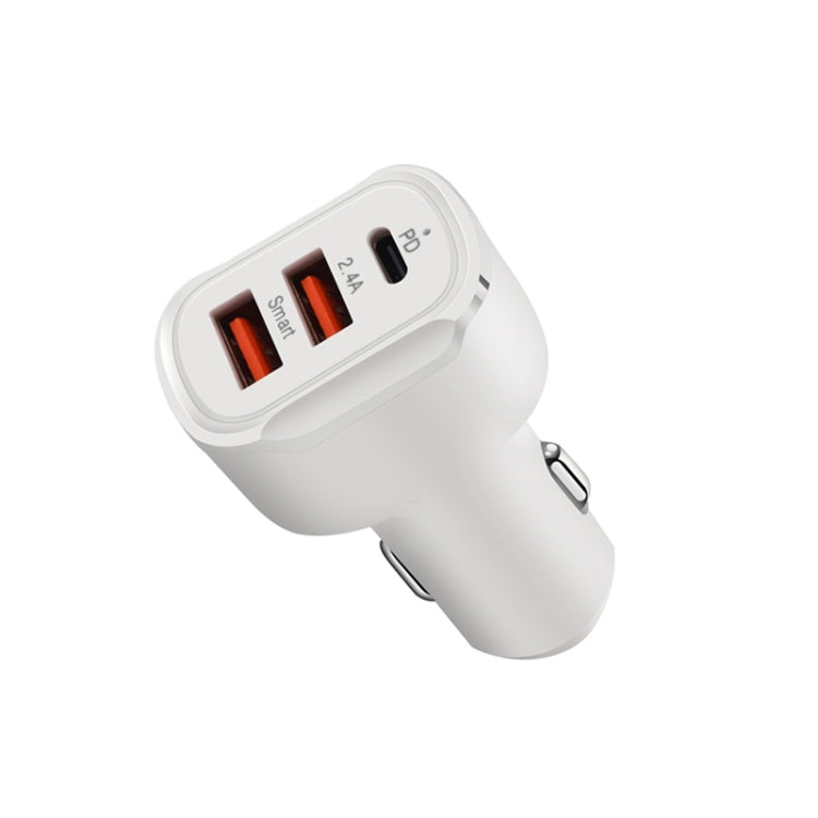 PD+2.4A Dual USB Car Charger, Style: 3 Ports (Black), 3 Ports (Black), 3 Ports (White)