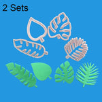 2 Sets 4-in-1 Tropische Blätter Fondant Kuchenform Keksausstecher, Tropische Blätter