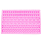 Perlen-Twist-Zopf-Fondant-Kuchen-Silikonform, Rosa, Grau