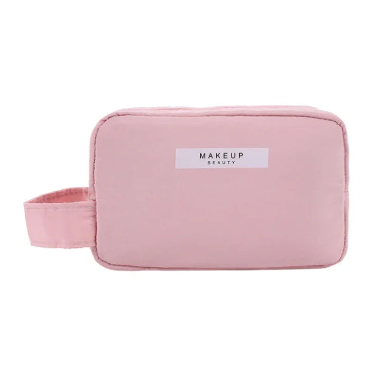 Multifunktionale tragbare Reise-Kosmetiktasche mit großer Kapazität, niedliches Pink (klein)