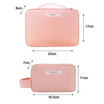 Multifunktionale tragbare Reise-Kosmetiktasche mit großer Kapazität, niedliches Pink (klein)